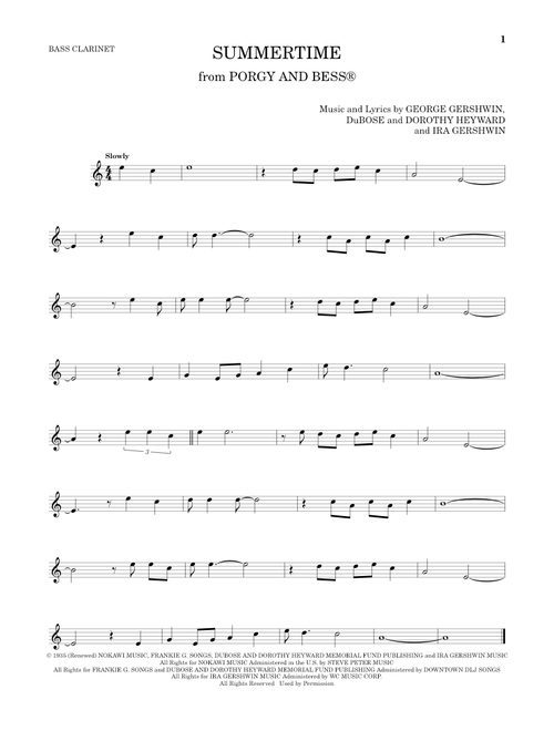 Summertime - George Gershwin, Ira Gershwin, DuBose Heyward (Bass Clarinet)
