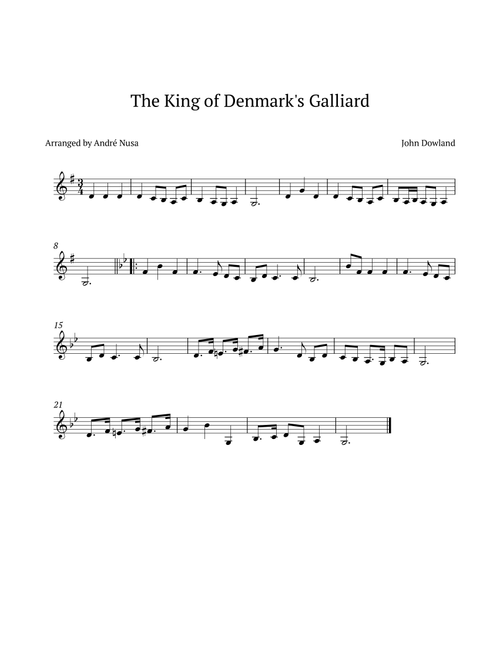 The King of Denmark’s Galliard (Arr. André Nusa) - John Dowland (Violin Solo)