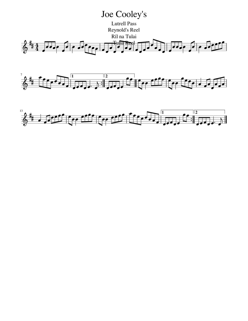 Joe Cooley's Sheet music for Piano (Solo)