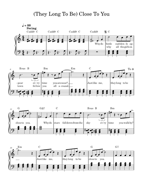 (They Long To Be) Close To You - Carpenters