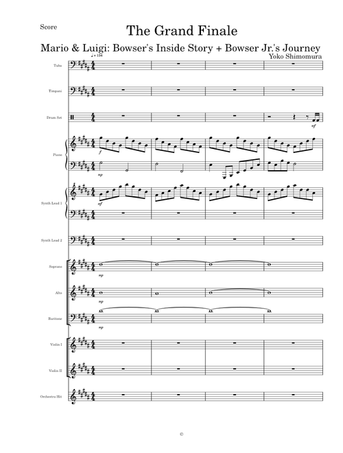 The Grand Finale (Mario & Luigi: Bowser's Inside Story + Bowser Jr.'s Journey) - Transcribed Score