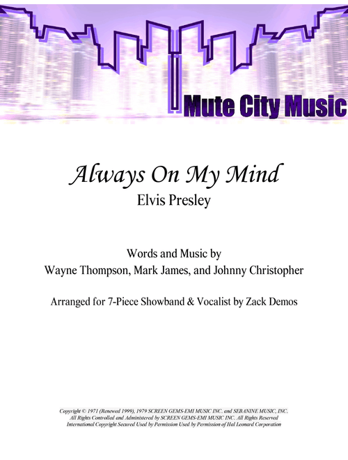 Always On My Mind (Arr. Zack Demos) - Elvis Presley (Large Ensemble)