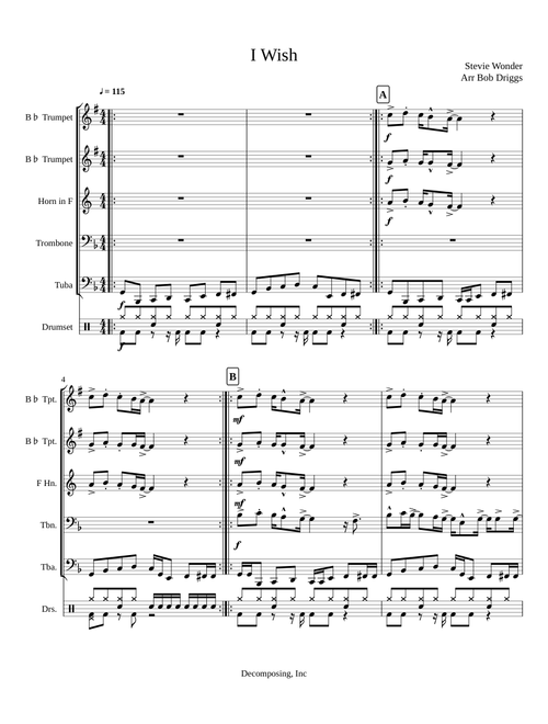 I Wish Stevie Wonder Brass Quintet 1