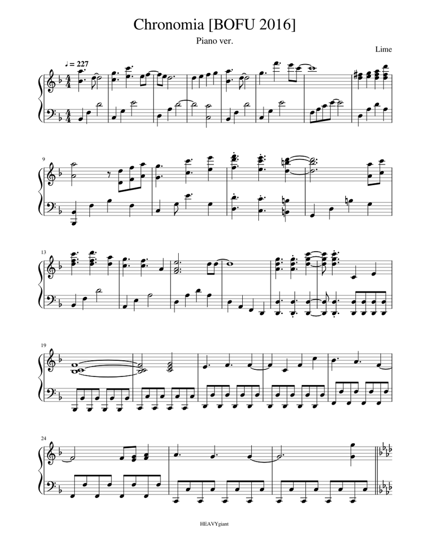Chronomia_[BOFU_2016] Sheet Music for Piano (Solo