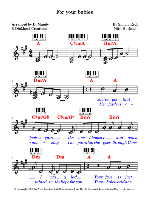 For Your Babies (Arr. Dianne Mandy) - Simply Red (Lead Sheet - Fake Book)