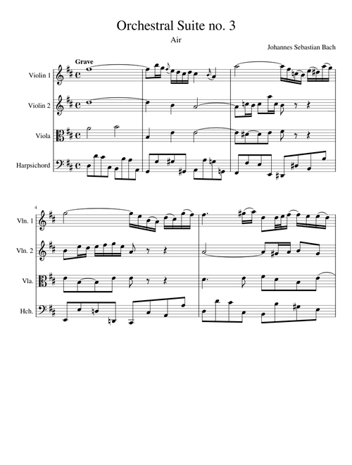 Air 'on the G string', Orchestral Suite No. 3 in D major, BWV 1068 – Johann Sebastian Bach