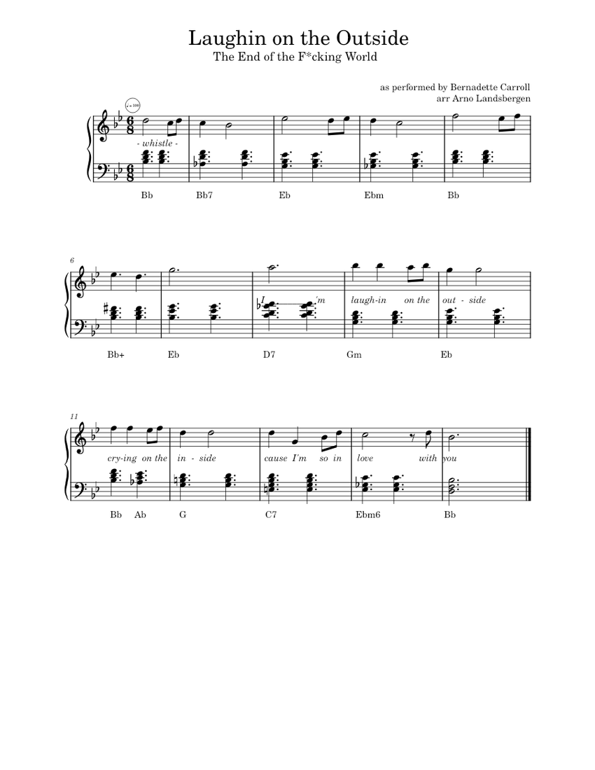Laughing on the outside – Bernadette Carroll Sheet Music for Piano ...