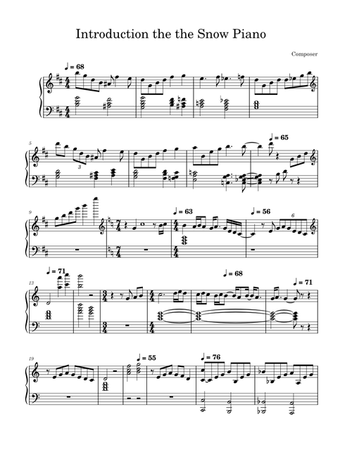 Introduction To The Snow – Joe Hawley Solo Piano