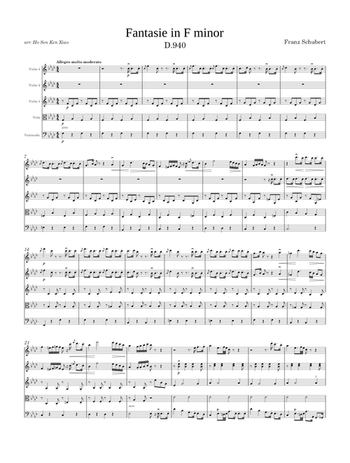 Fantasie in F minor for String Quintet - Schubert