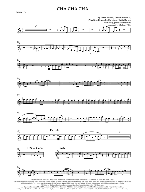Cha Cha Cha (Arr. Matheus Felix) - Bruno Mars (French Horn Solo)