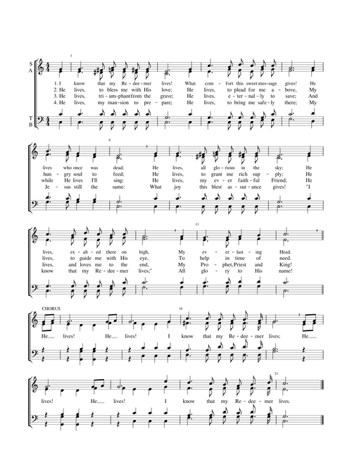 I know that my redeemer lives