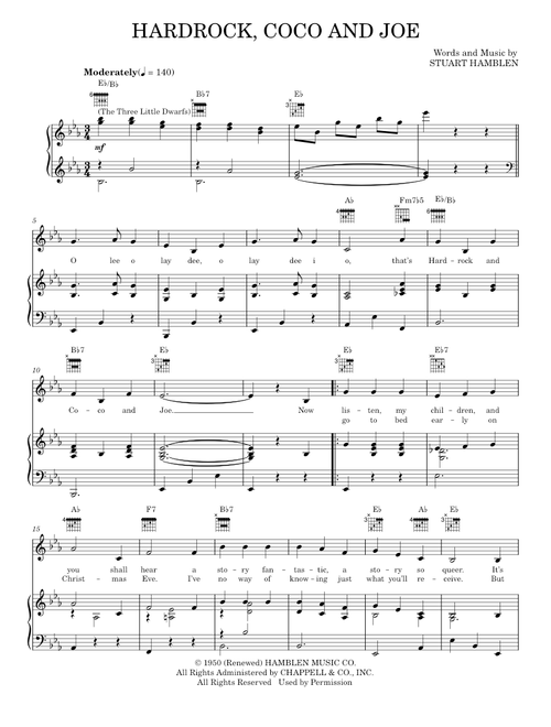Hardrock, Coco and Joe (The Three Little Dwarfs) - Gene Autry, Michael Carr (Piano-Vocal-Guitar)