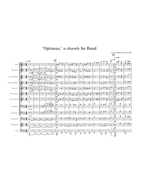 "Optimus," a chorale for Band