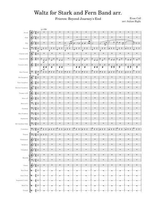 Waltz for Stark and Fern – Evan Call (Arranged for Concert Band)
