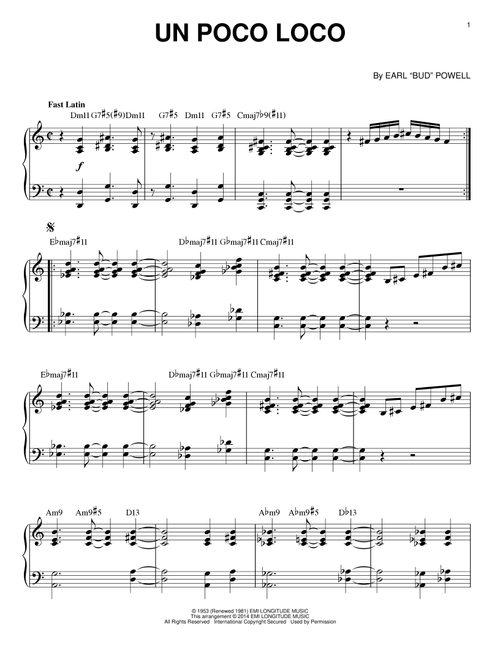 Un Poco Loco - Bud Powell, Earl "Bud" Powell (Piano Solo)