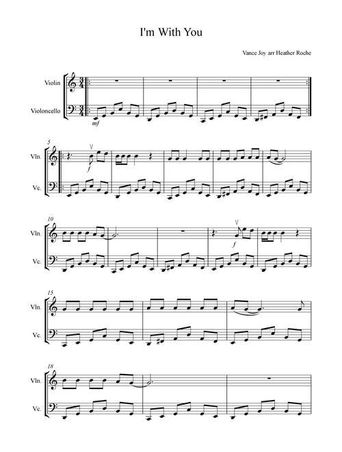 I'm With You (Arr. Heather Roche) - Vance Joy (Instrumental Duet)
