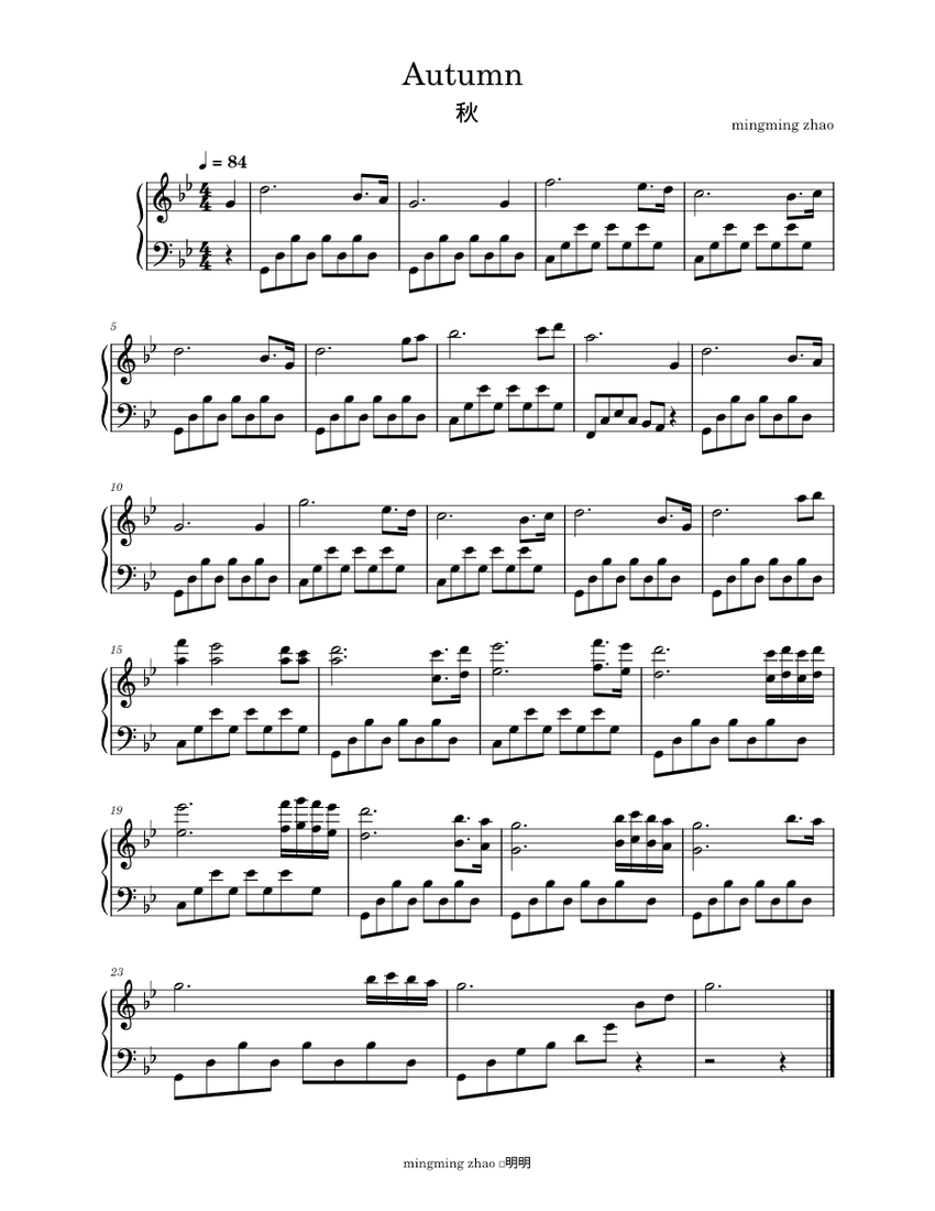 Autumn Sheet music for Piano (Solo) Easy | Musescore.com