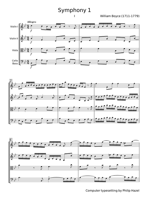 Symphony No.1 in B-flat major - William Boyce