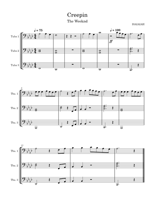 Creepin' - Metro Boomin, The Weeknd & 21 Savage (Tuba Fanfare)