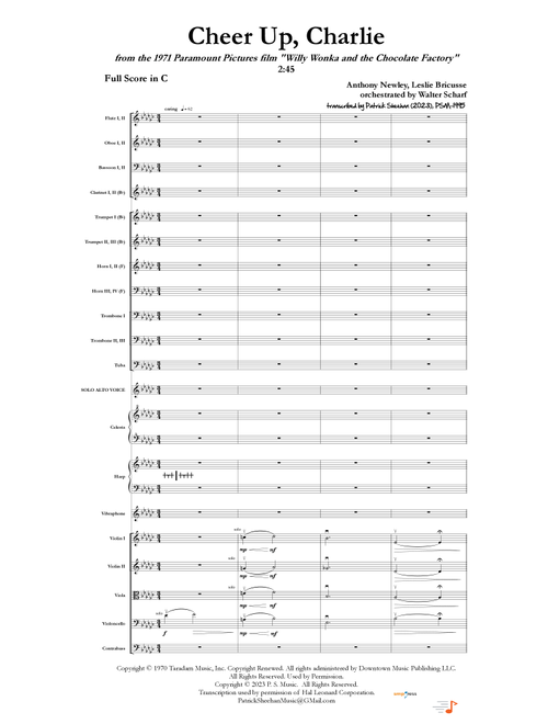 Cheer Up, Charlie (Arr. Patrick Sheehan) - Leslie Bricusse, Anthony Newley (Full Orchestra)