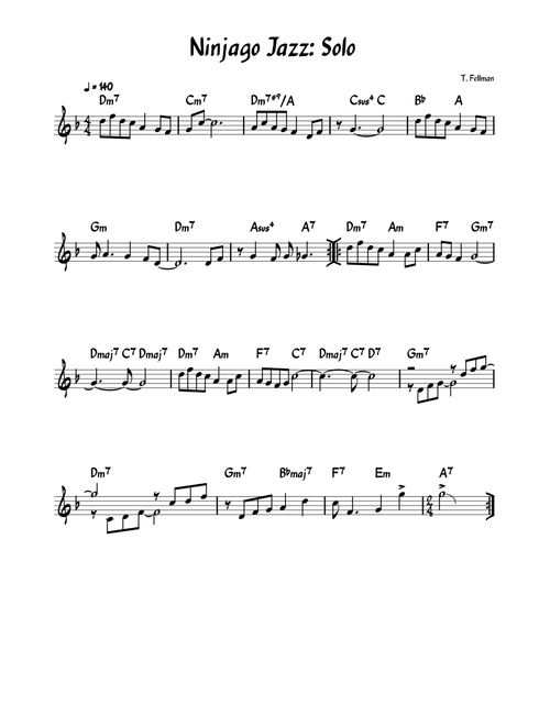 Masters of Swingjitsu Lead Sheet - T. Fellman