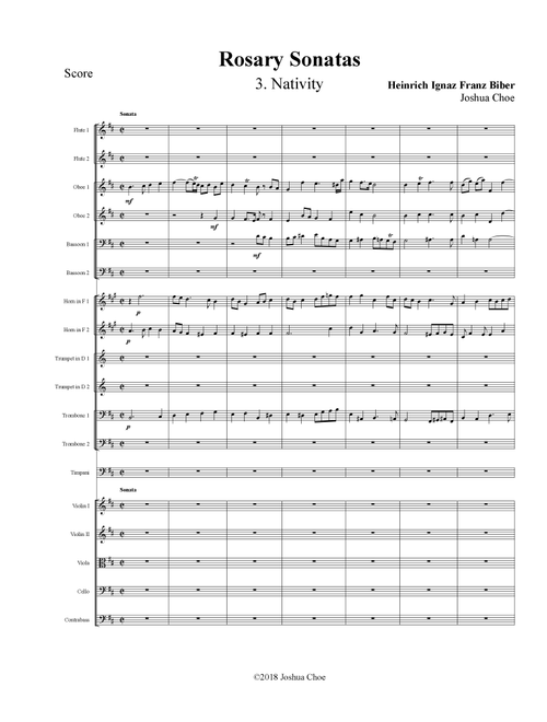 Rosary Sonatas: The Nativity (Arr. Joshua Choe) - Heinrich Ignaz Franz Biber (Full Orchestra)