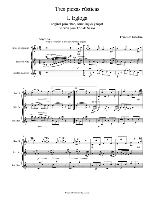 Escudero - Egloga  3 piezas vascas nº1 – Donostiako Udalaren Musika eta Dantza Eskola