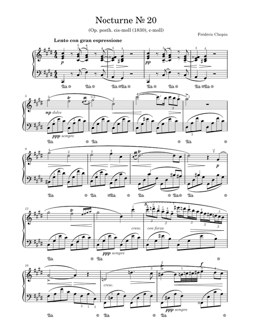 Nocturne No. 20 in C♯ minor, Op. posth. – Frédéric Chopin