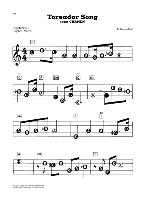 Toreador Song - Georges Bizet (E-Z Play Today)