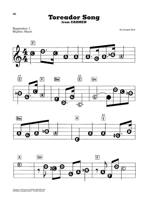Toreador Song - Georges Bizet (E-Z Play Today)