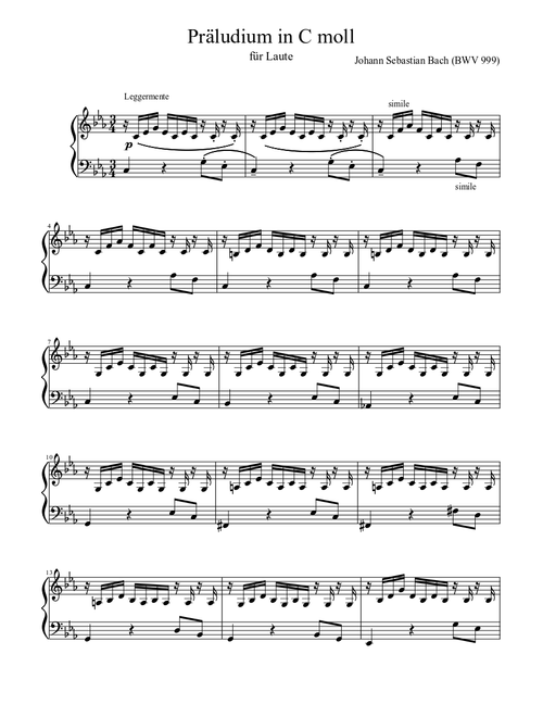 Praeludium C Moll BWV999