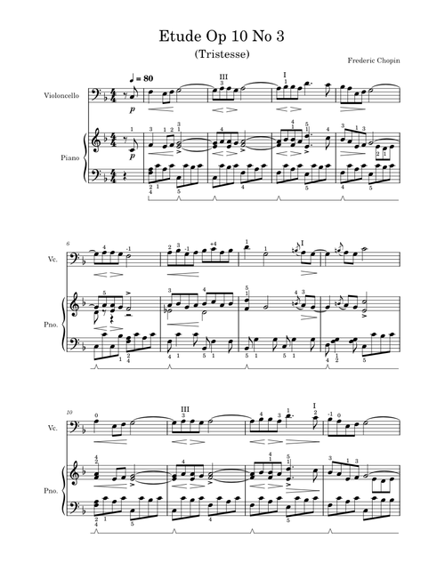 Chopin - Etude Op 10 No 3 (Tristesse)