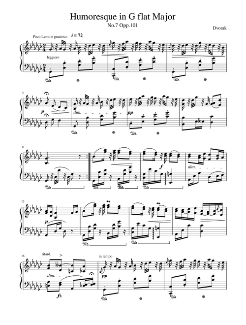 Humoresque in G flat Major by Dvorak