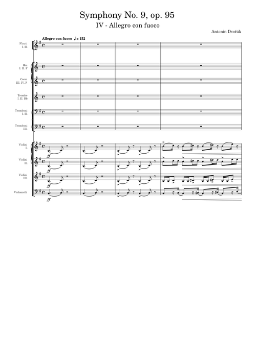 Symphony No.9 in E minor, Op.95; B 178, 'From the New World' Allegro con Fuoco – Antonín Dvořák Symphony No. 9, op. 95
