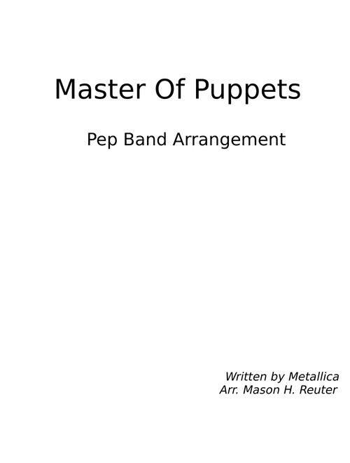 Master Of Puppets - Marching Band Arrangement