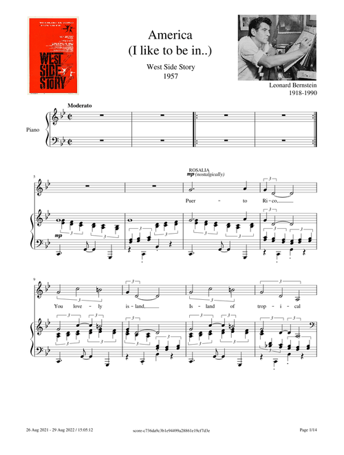 West Side Story - America (I like to be in...) – Leonard Bernstein