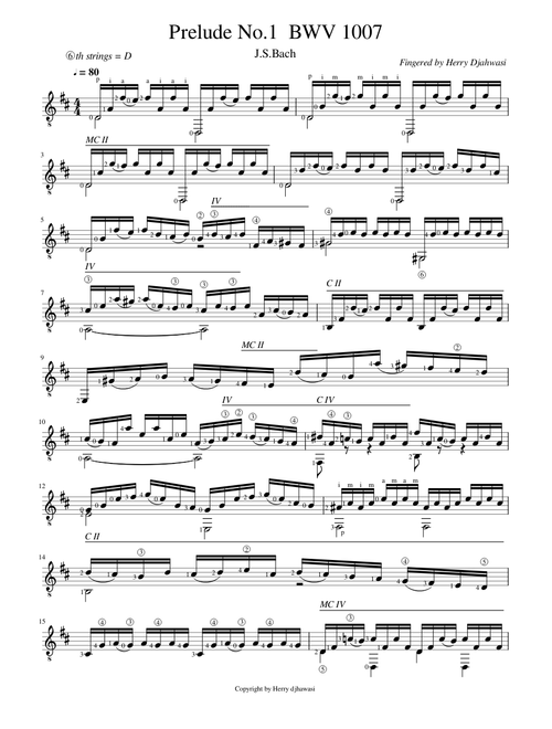 Prelude No.1 BWV 1007 By J.S.Bach