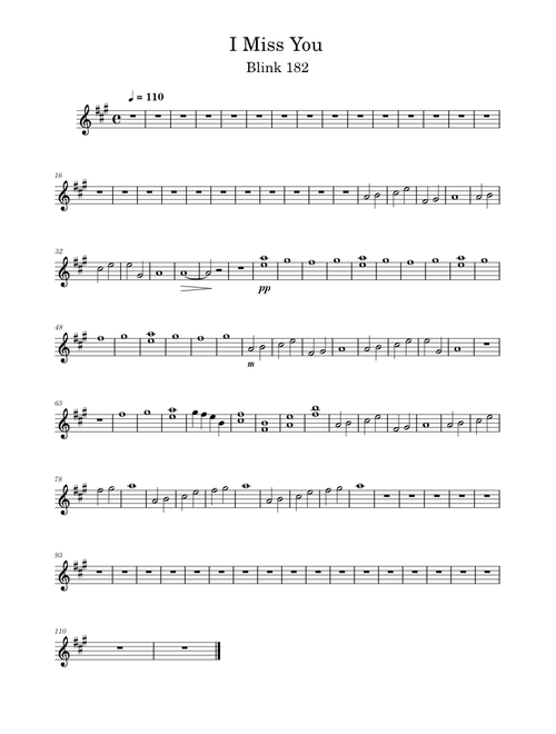 I miss you – Blink-182 - Violin