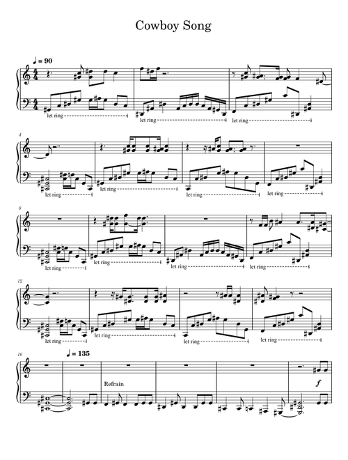 Cowboy Song – Thin Lizzy (Full Piano Arrangement)