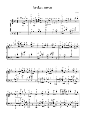 Broken Moon 砕月 - ZUN Sheet Music for Piano (Solo) | MuseScore.com