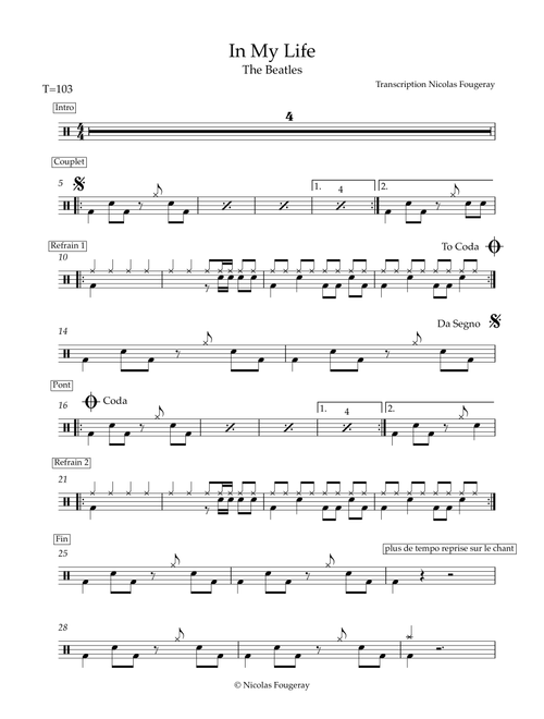 In My Life (Arr. Nicolas Fougeray) - The Beatles (Drums)