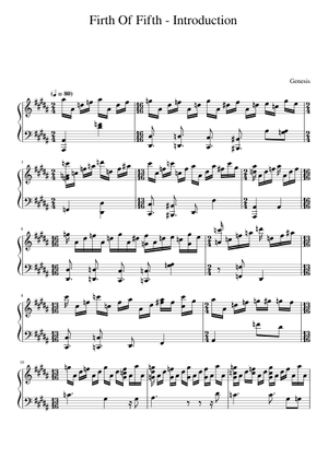Firth of fifth – Genesis Sheet Music and Tab with Chords for Piano
