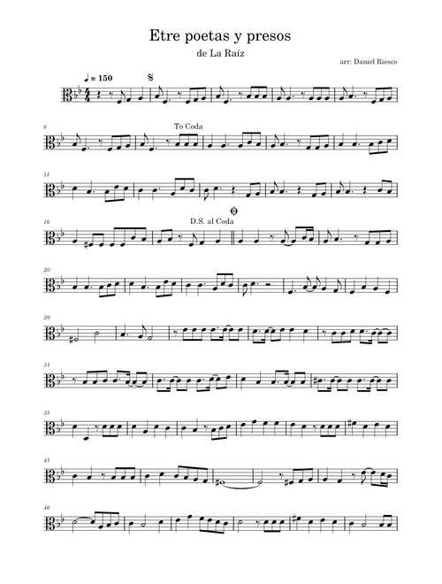Entre poetas y presos para viola