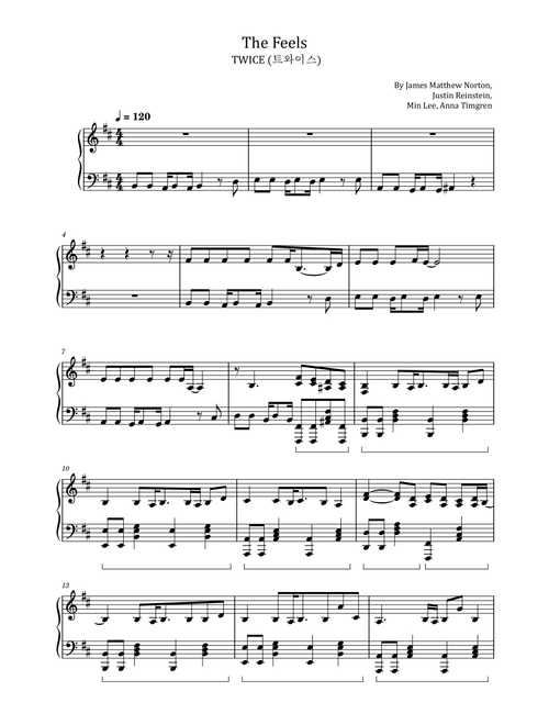 The Feels (Arr. poon) - Twice (Piano Solo)