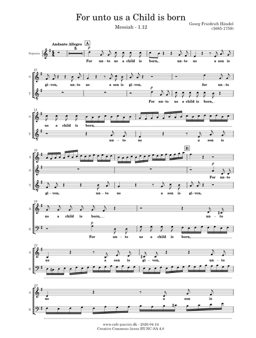 Messiah, 1.12 For unto us a Child is born - Händel