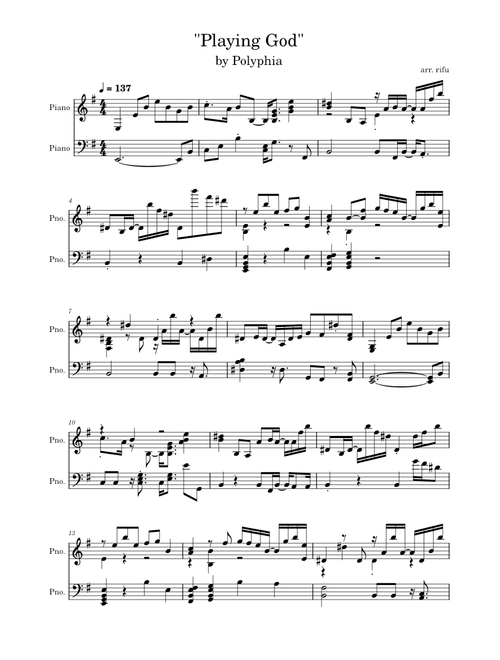 Playing God – Polyphia (arr. rifu)
