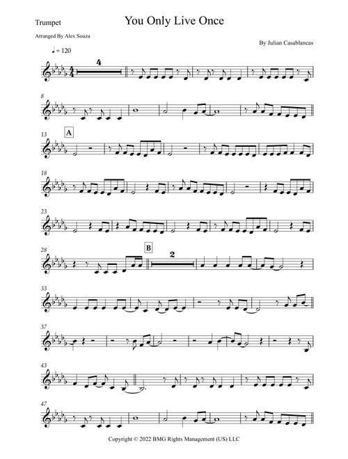 You Only Live Once (Arr. Alex Souza) - The Strokes (Trumpet Solo)