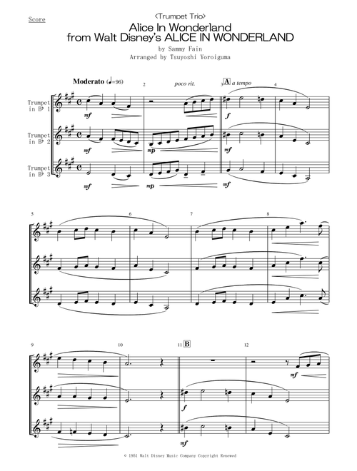 Alice In Wonderland (Arr. Tsuyoshi Yoroiguma) - Bill Evans (Brass Ensemble)