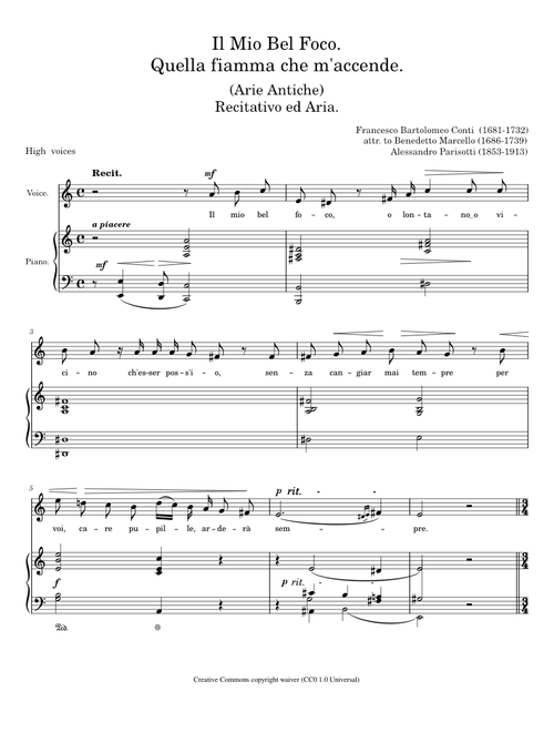 Il mio bel foco - Quella fiamma che m´accende - High voice - Lam – Benedetto Marcello
