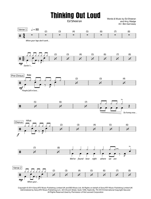 Thinking Out Loud (Arr. Ben Garraway) - Ed Sheeran (Drums)